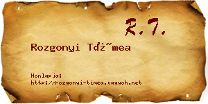Rozgonyi Tímea névjegykártya